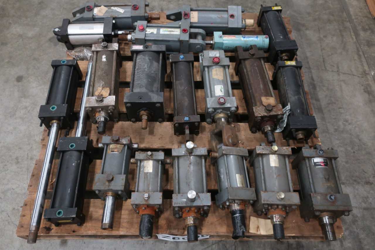 1 PALLET OF ASSORTED PNEUMATIC & HYDRAULIC CYLINDERS - PNEUMATIC CYLINDERS & ACTUATORS