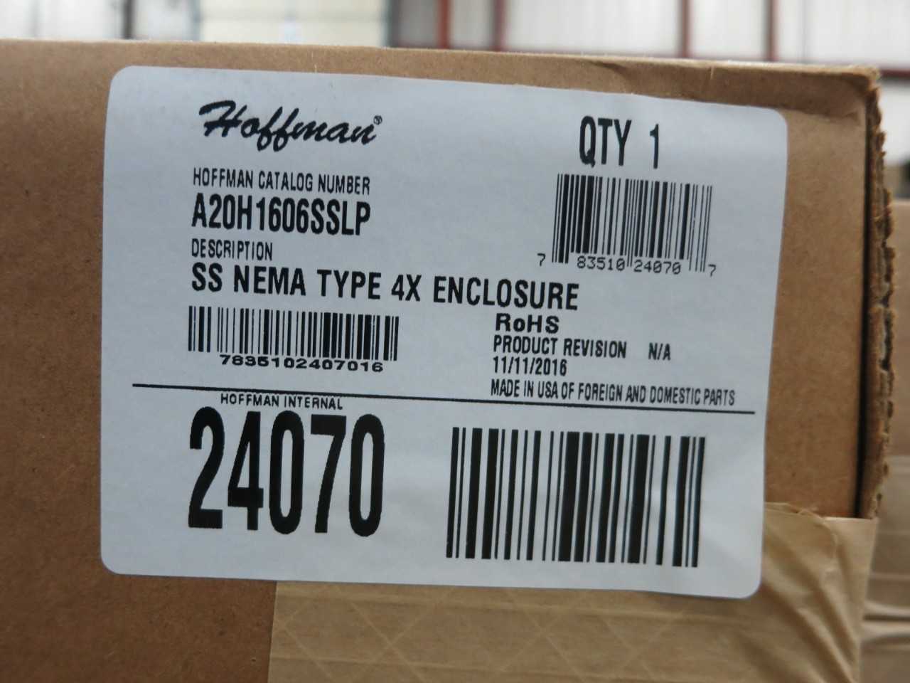LOT OF 3 HOFFMAN A20H1606SSLP STAINLESS NEMA TYPE 4X ENCLOSURE 20X16X6 - INDUSTRIAL PARTS