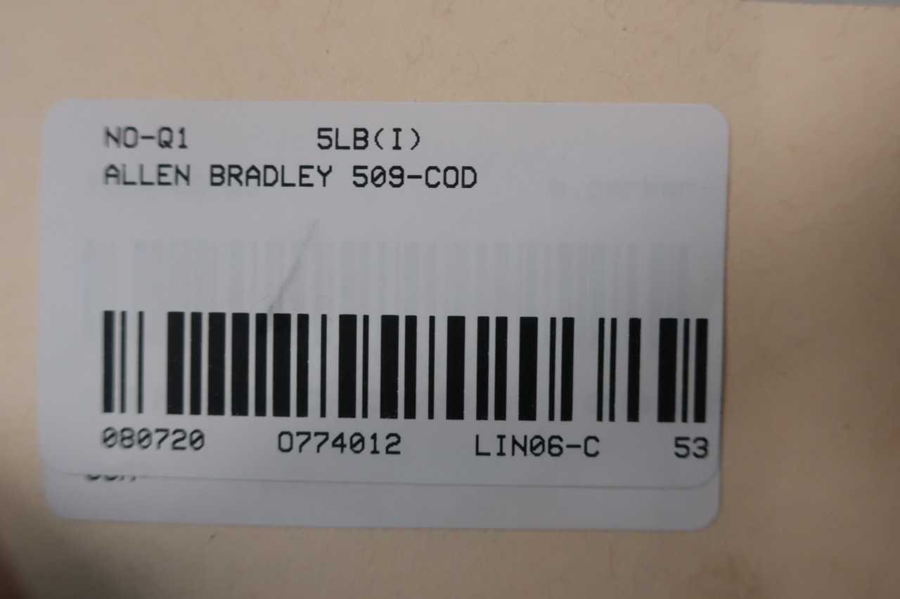ALLEN BRADLEY 509-COD SER B 115-120V-AC 25HP SIZE 2 FULL VOLTAGE STARTER - MOTOR STARTERS
