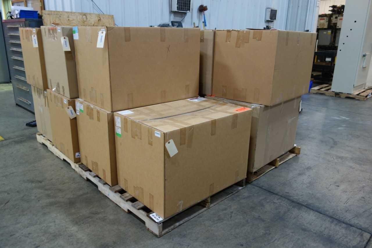 4 PALLETS OF APEX COMPOSITE FAB ENCLOSURE DPS BACKS AND HANDLES - ELECTRICAL COMPONENTS