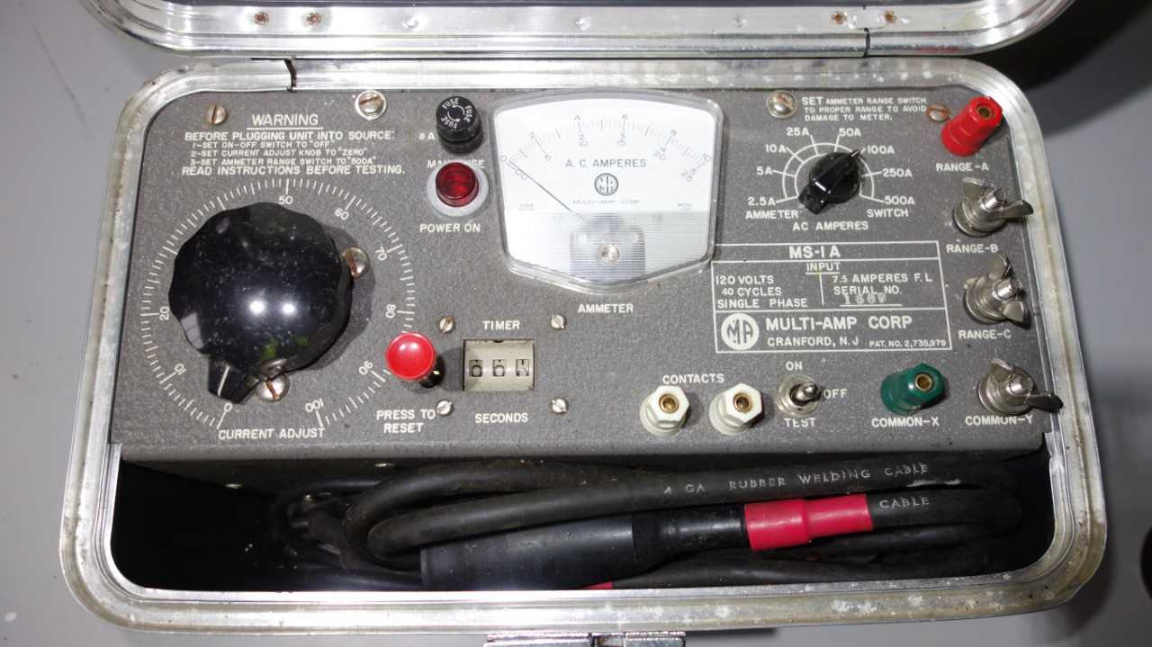 MULTI-AMP MS-1A CIRCUIT BREAKER OVERLOAD RELAY TEST SET - ELECTRICAL TESTING EQUIPMENT