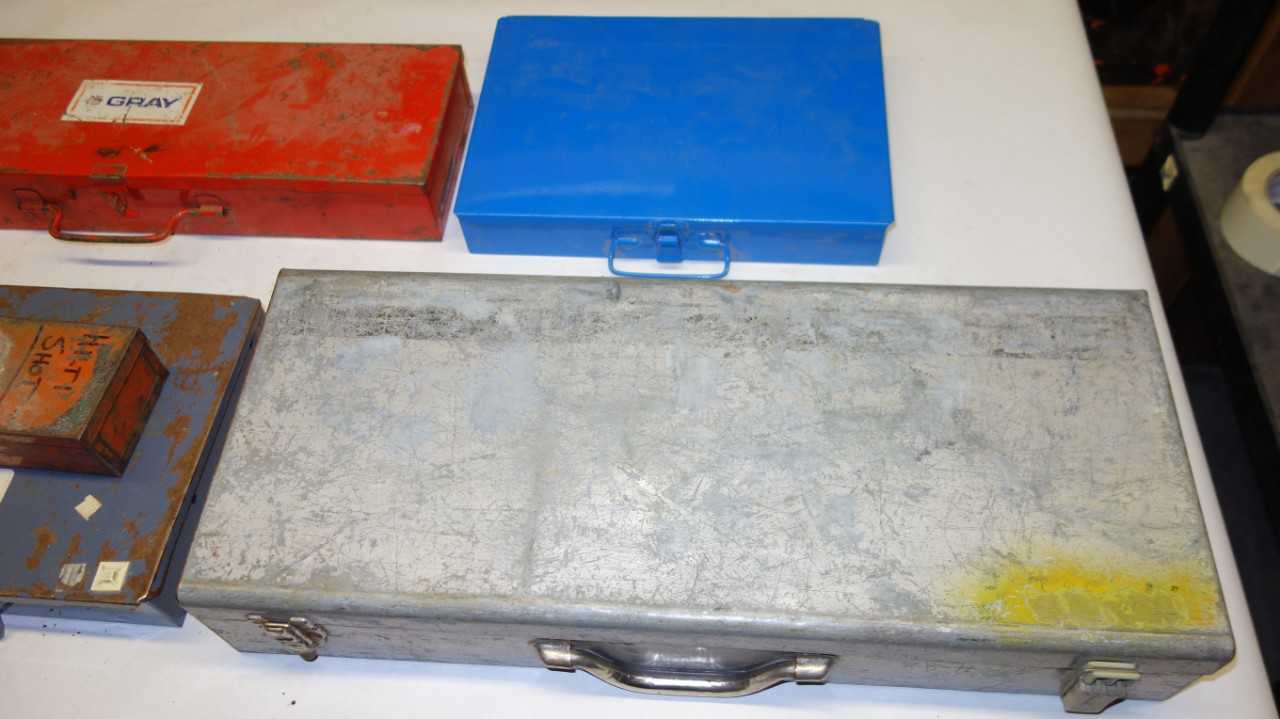 LOT OF 7 ASSORTED STEEL TOOL BOX (EMPTY) - TOOL STORAGE