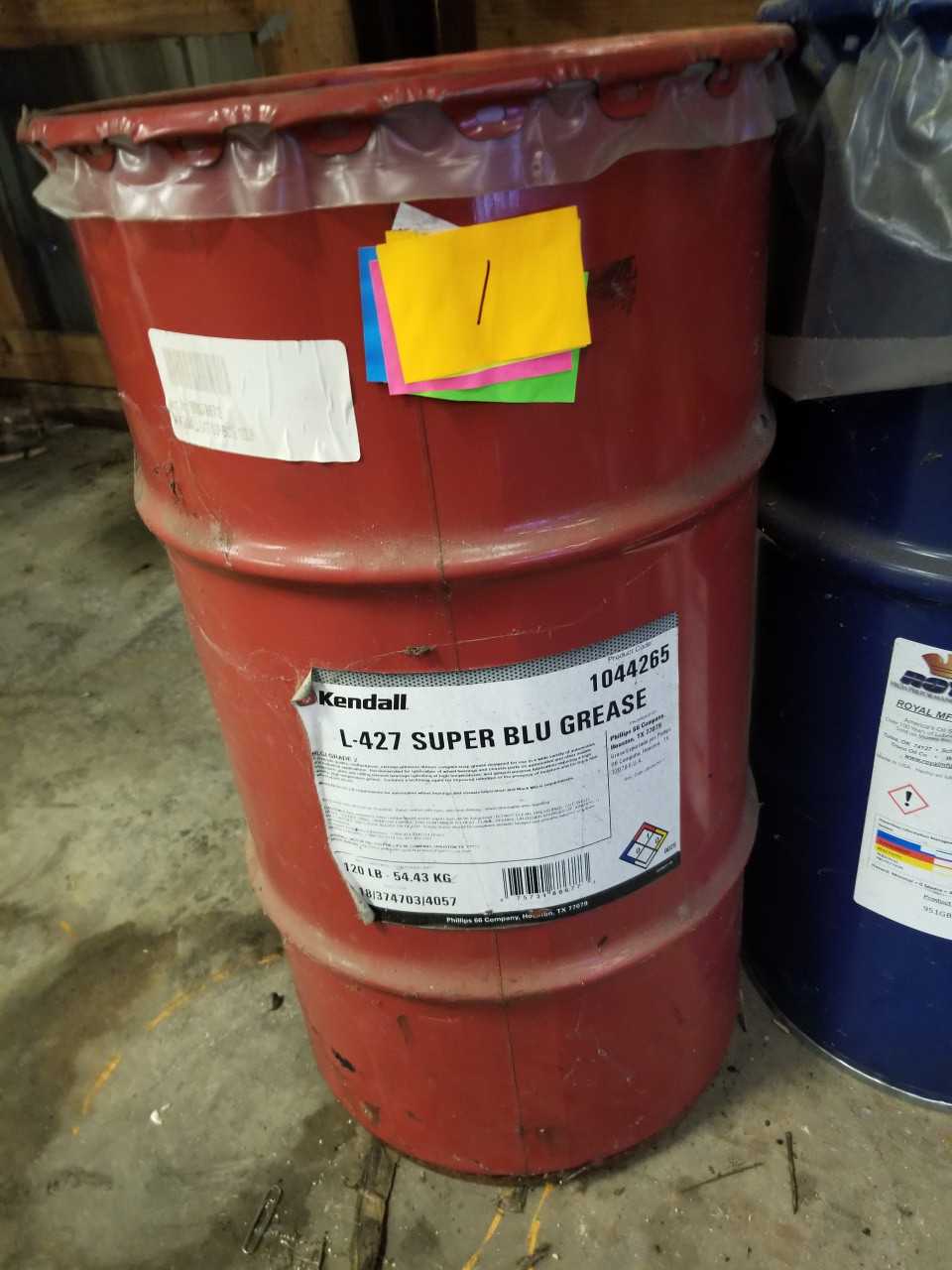 Lot of 1 Keg -  KENDALL L-427 SUPER BLU GREASE 120LB keg - MISCELLANEOUS