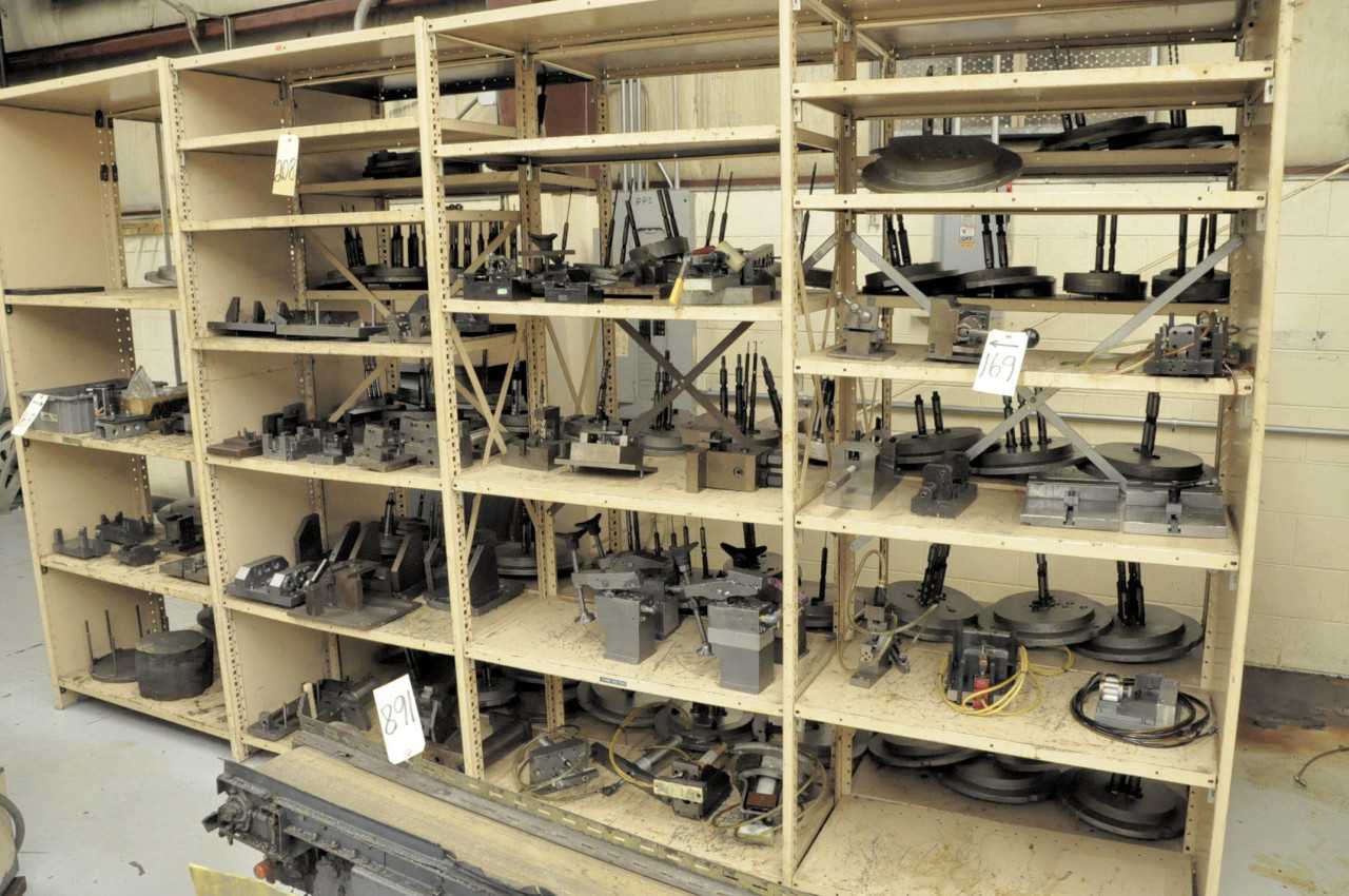 Lot-Fixtures on (4) Sections, (Face Side Only), (Shelving Not Included) - SHELVING