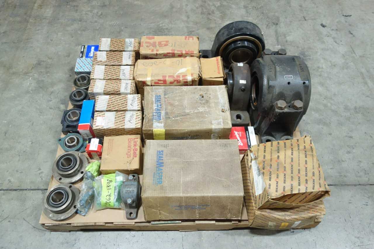 PALLET OF ASSORTED FLANGED AND PILLOW BLOCK BEARINGS - BEARINGS