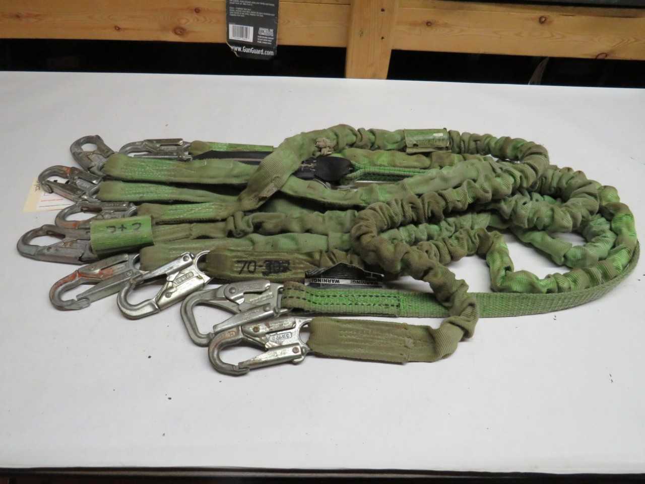 LOT OF 5 ASSORTED MILLER DURAFLEX 913B-5FTGN SAFETY LANYARD - SAFETY EQUIPMENT
