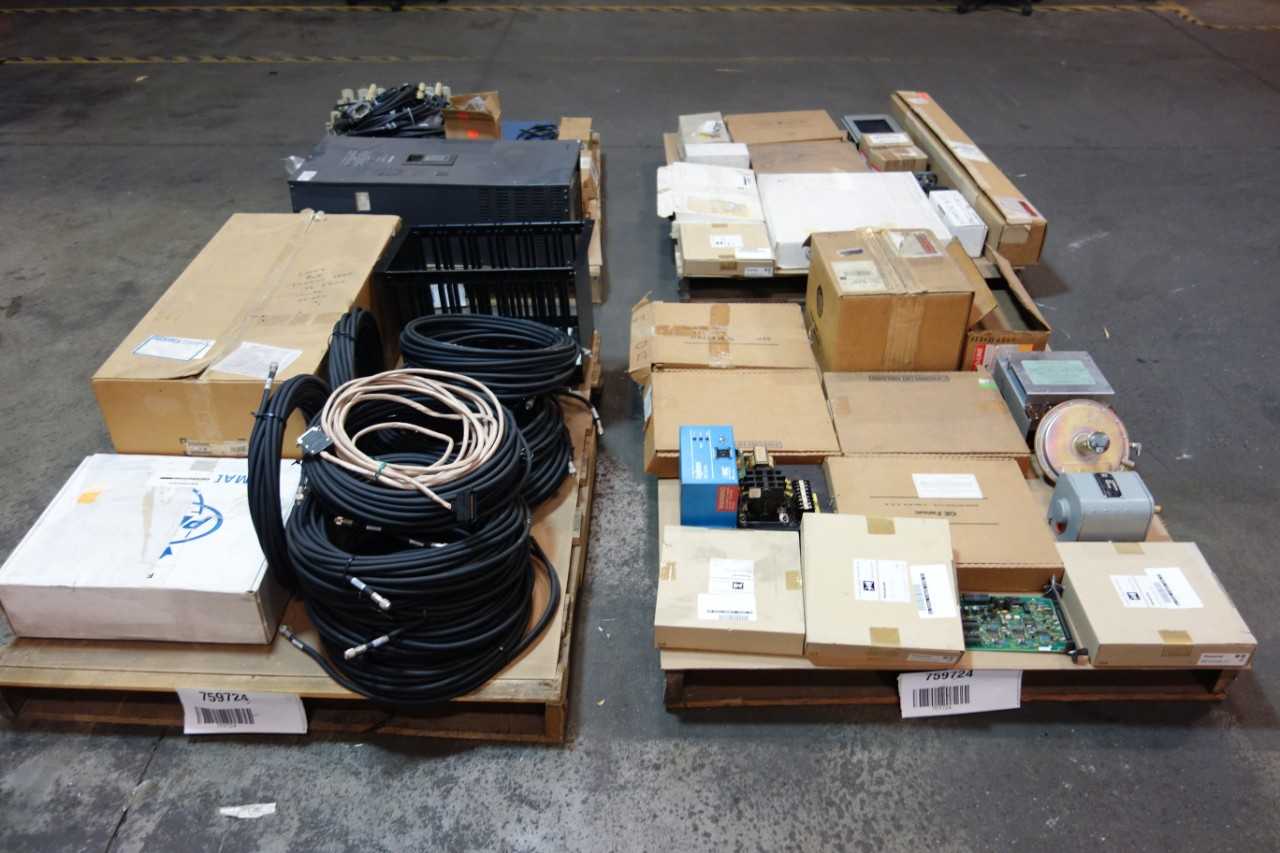 4 PALLETS OF ASSORTED ELECTRICAL AUTOMATION, CORDSET CABLES, ASSORTED SWITCHES, ROBOT ATTACHMENTS, ASSORTED MODULES, CIRCUIT BOARDS, CHASSIS RACKS AND ACCESSORIES - ELECTRICAL COMPONENTS