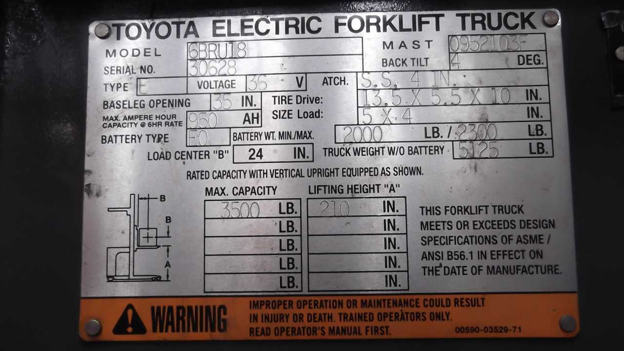 Toyota Standing Lift 3500 lbs Capacity - FORKLIFTS