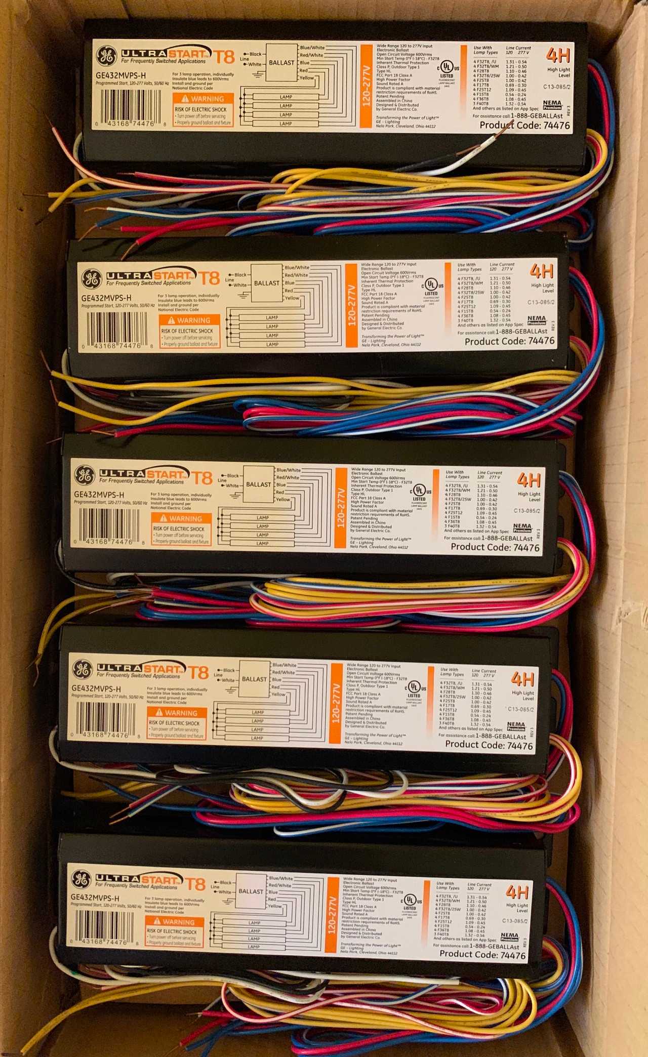 New - Lot of 25 - GE Assorted Fluorescent Ballast - LIGHTING