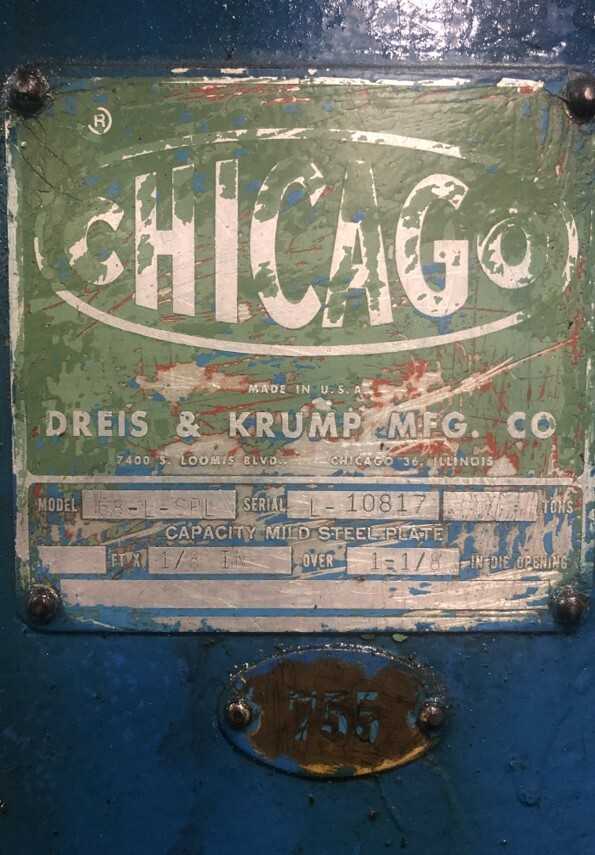 Chicago Dries & Krump 68-L-SPL 60T Press Brake - PRESS BRAKES