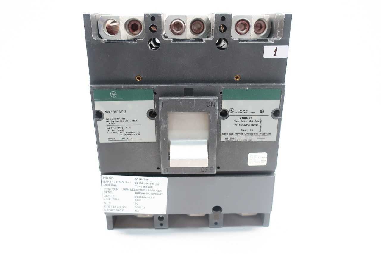 GENERAL ELECTRIC GE TJK636Y600 3P 600A AMP 600V-AC MOLDED CASE CIRCUIT BREAKER - CIRCUIT BREAKERS GENERAL ELECTRIC GE TJK636Y600 3P 600A AMP 600V-AC MOLDED CASE CIRCUIT BREAKER - CIRCUIT BREAKERS