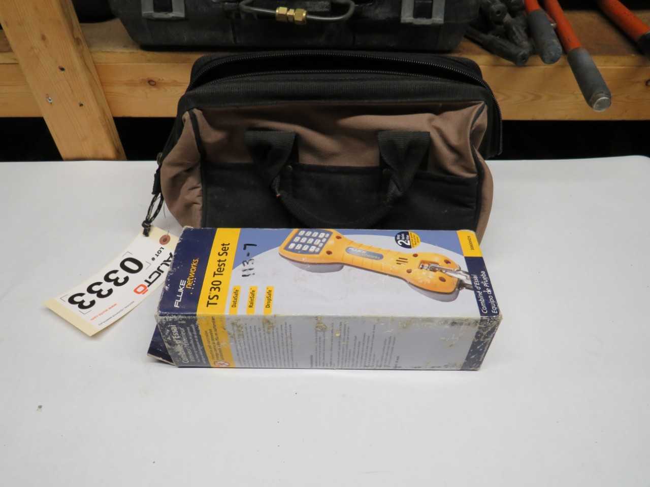 FLUKE NETWORKS TS 30 TEST SET 30800HD9 W/ KUNNY'S TOOL BAG - ELECTRIC POWER TOOLS