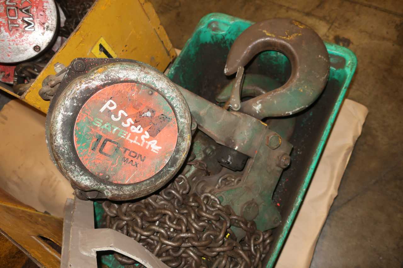 2 PALLETS OF ASSORTED HOISTS 2TON-10TON COFFING CM SATELLITE - LIFTING EQUIPMENT