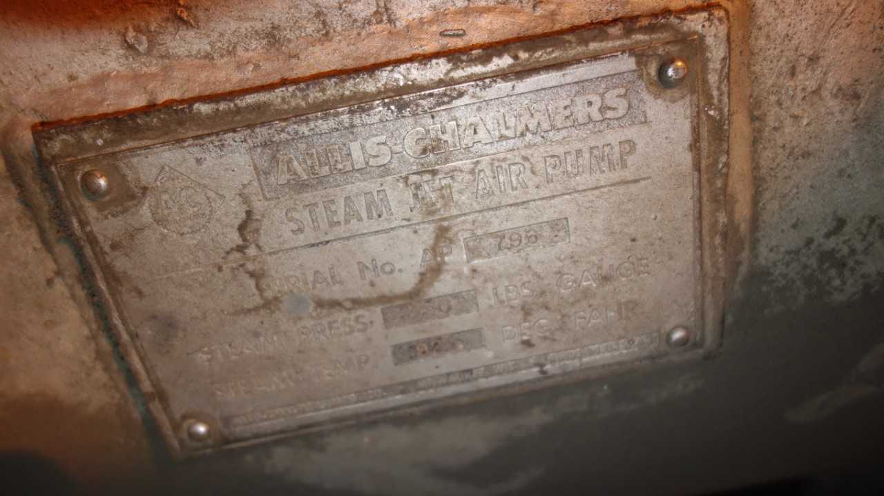 ALLIS CHALMERS 350LBS 900F STEAM JET AIR PUMP - PUMPS