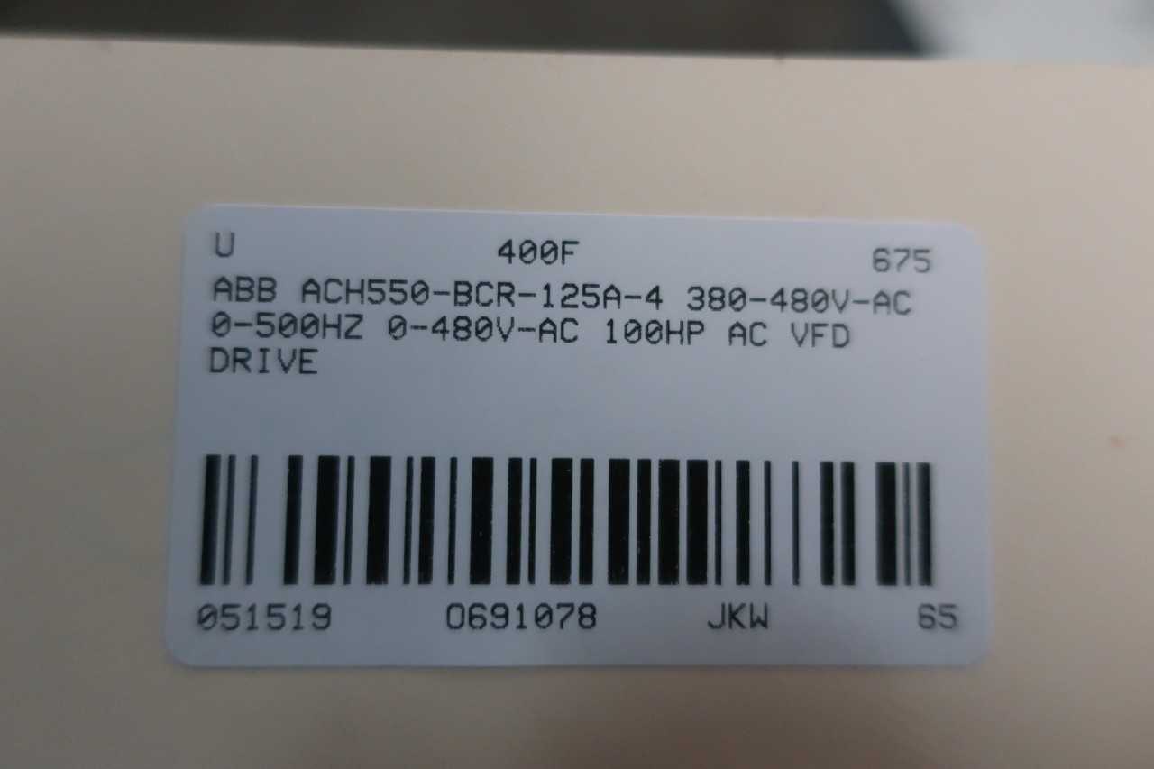 ABB ACH550-BCR-125A-4 380-480V-AC 0-500HZ 0-480V-AC 100HP AC VFD DRIVE - MOTOR DRIVES