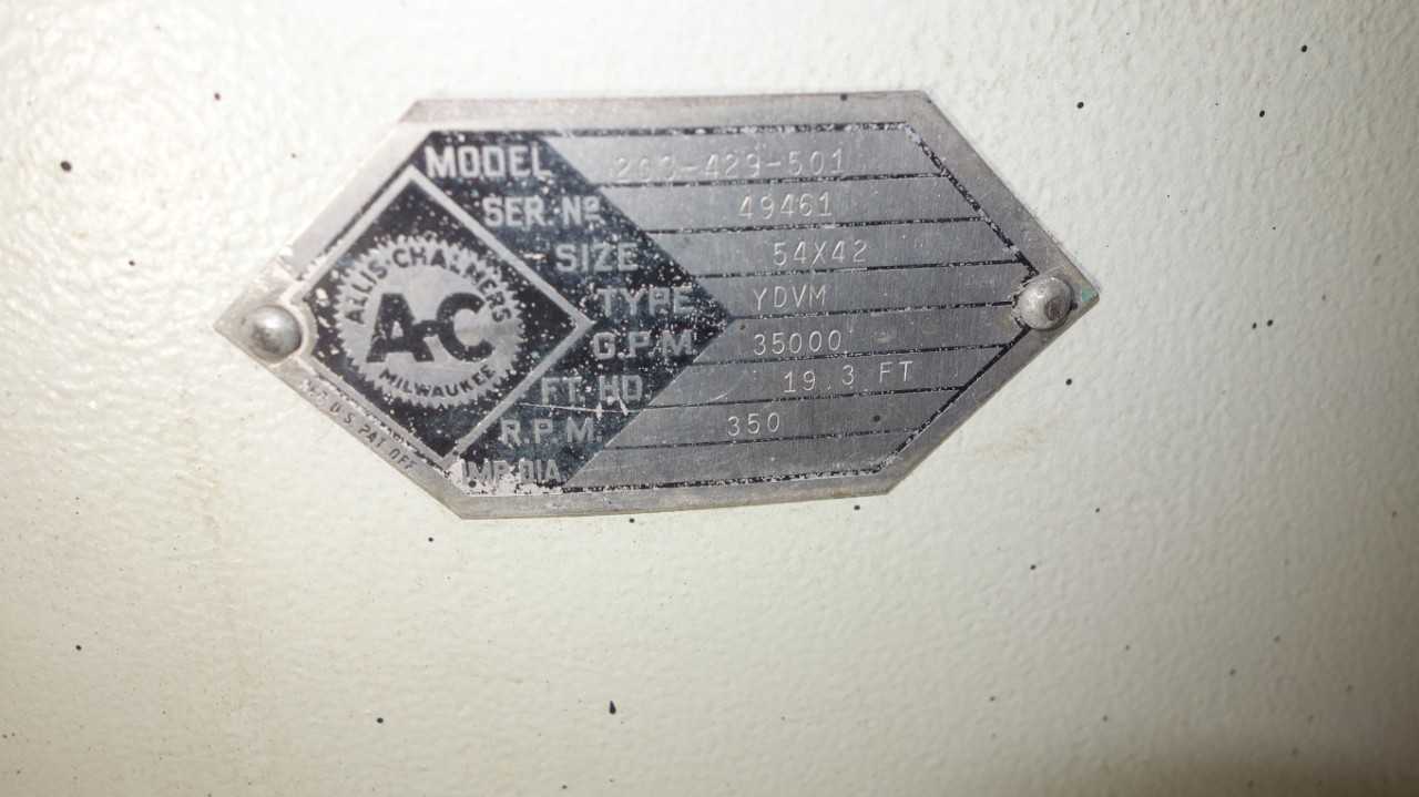 ALLIS CHALMERS 203-429-501 54X42 YDVM VERTICAL PUMP MOTOR - ELECTRIC MOTORS