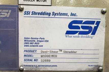 SSI Shredding Systems Inc Dual Shear Scrap Metal Shredder - METAL SHEARS