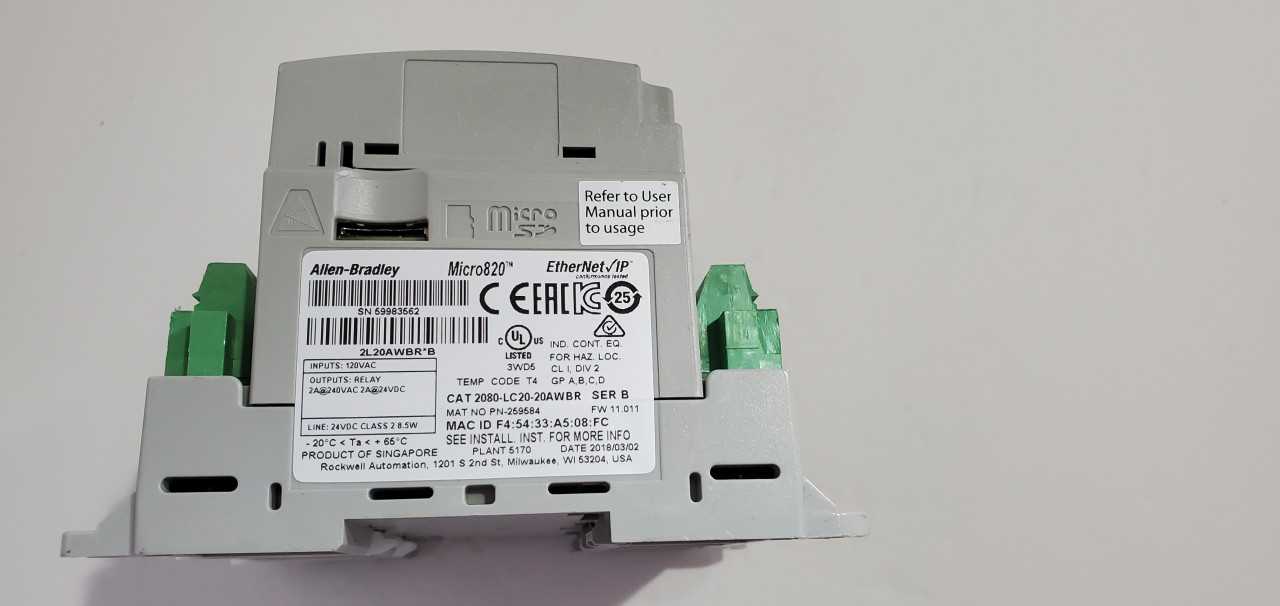 Allen Bradley Micro 820 2080-LC20-20AWB PLC - AUTOMATION & CONTROLS