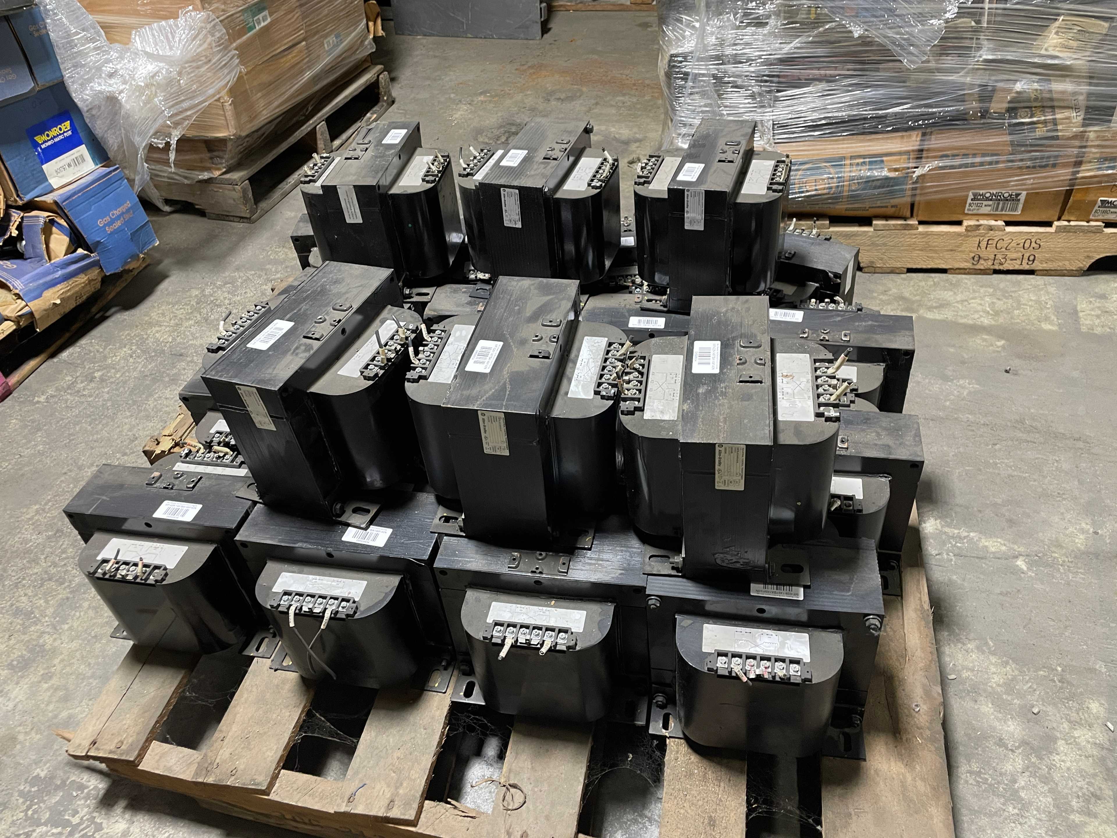 Pallet of Allen-Bradley 1497B-A14-M14-0-N Transformers - QTY 22 - CONTROL TRANSFORMERS