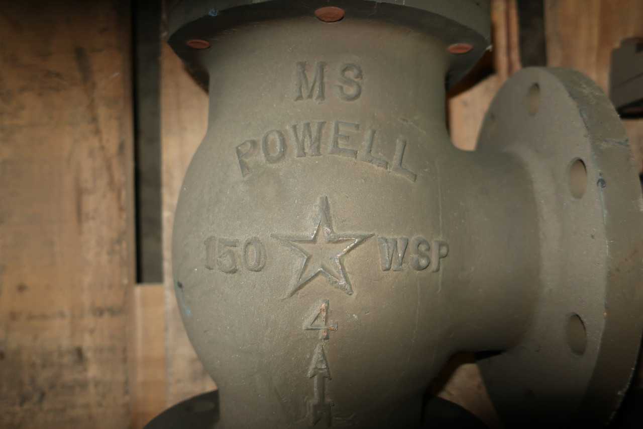 LOT OF 2 MS POWELL ANGLED GLOBE VALVES 4IN FLANGED - GLOBE VALVE