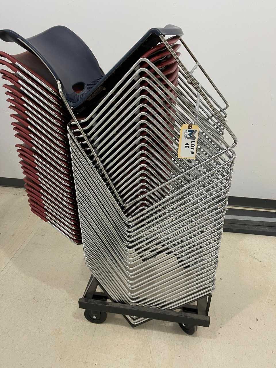 Stack of Chairs on Rolling Cart - ROLLING CARTS