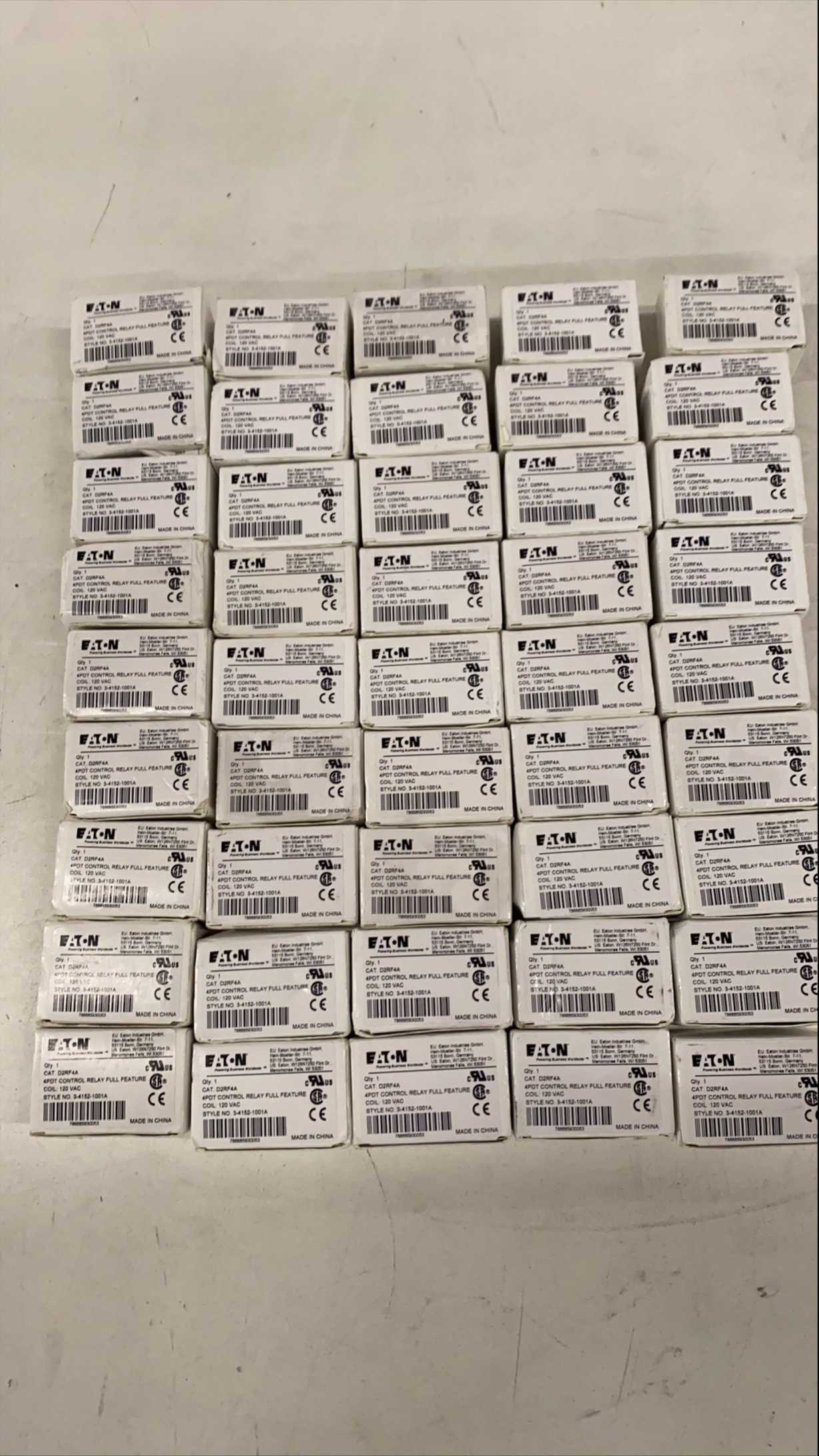 45 Quantity-Eaton 6A 120VAC General Purpose Relays-D2RF4A - ELECTRICAL COMPONENTS