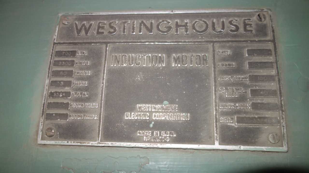 WESTINGHOUSE 2-30-18 CS 700HP 2300V-AC INDUCTION MOTOR - ELECTRIC MOTORS