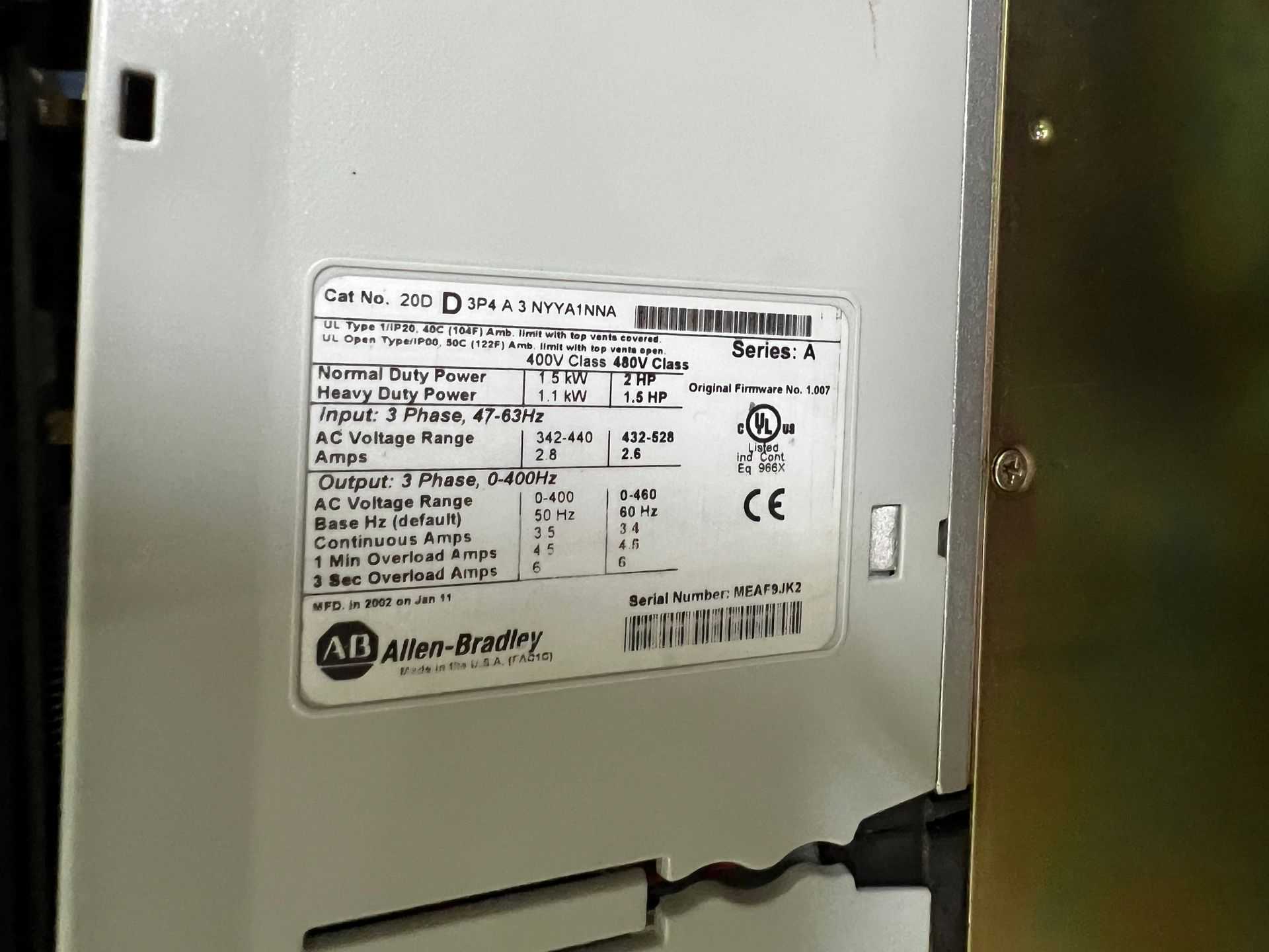 ASSORTED ALLEN BRADLEY VFDS - AUTOMATION & CONTROLS ASSORTED ALLEN BRADLEY VFDS - AUTOMATION & CONTROLS