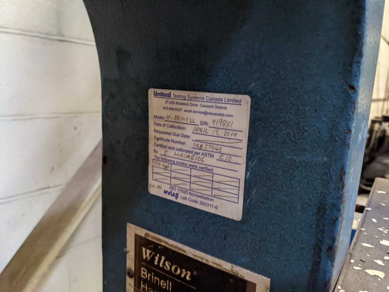 WILSON BRINELL HARDNESS TESTER - LAB & SCIENTIFIC