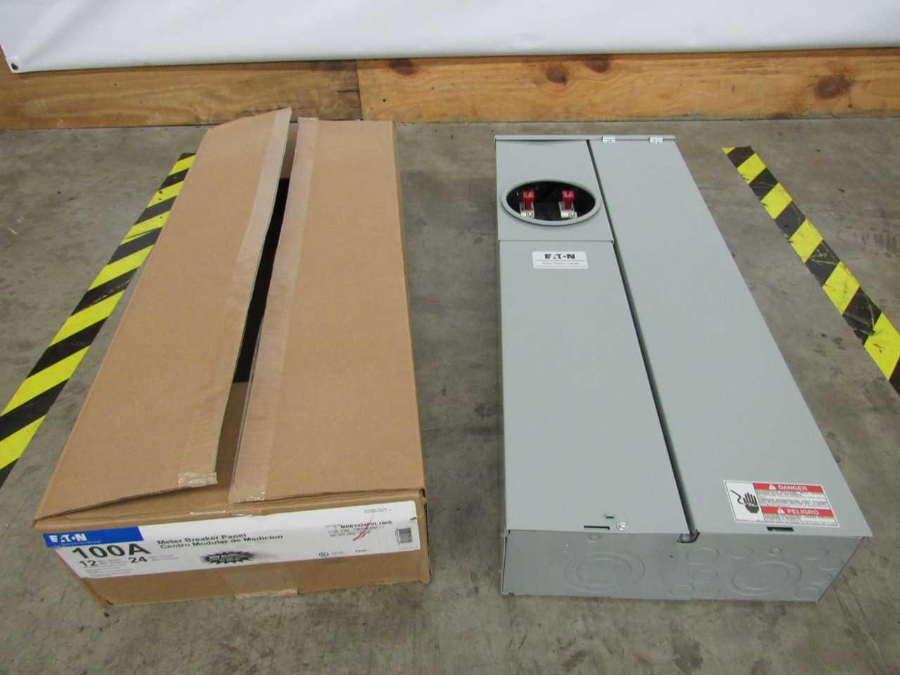 Lot of Qty 2x Eaton MBE1224PVL100S Meter Breaker Panel 100A 120/240VAC 1Ph 3Wire 24Cir 12Sp - ELECTRICAL COMPONENTS