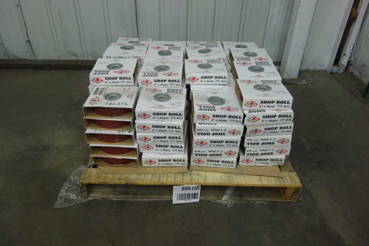 PALLET OF RCA SHOP ROLL 200 GRIT ABRASIVE CLOTH - MACHINING ACCESSORIES & TOOLING