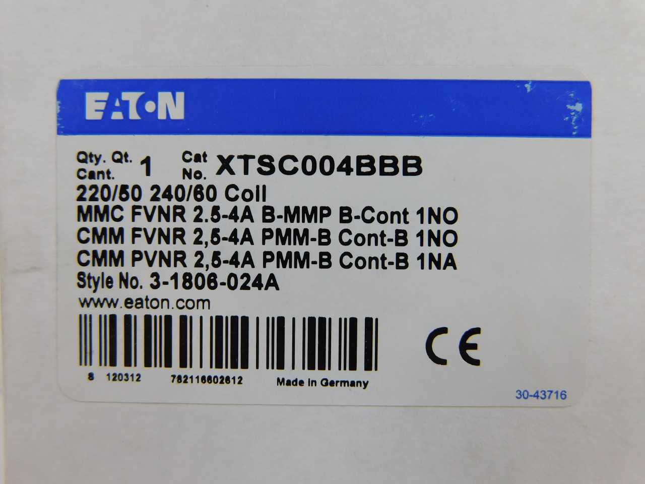 Quantity of 9x XTSC004BBB Starters - MOTOR STARTERS Quantity of 9x XTSC004BBB Starters - MOTOR STARTERS