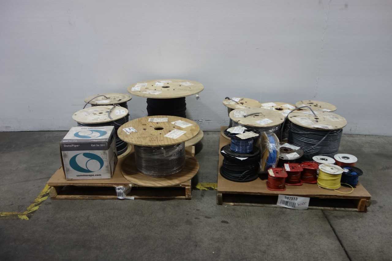 2 PALLETS OF ASSORTED ELECTRICAL WIRE - ELECTRICAL COMPONENTS