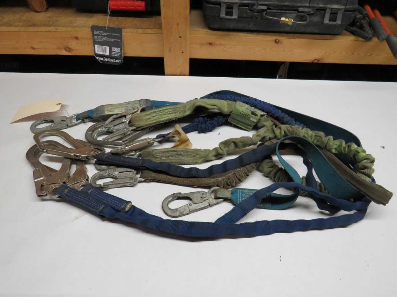 LOT OF 5 ASSORTED NORTH & MILLER DURAFLEX, 310 LBS. SPPW2-6 SAFETY LANYARD - SAFETY EQUIPMENT