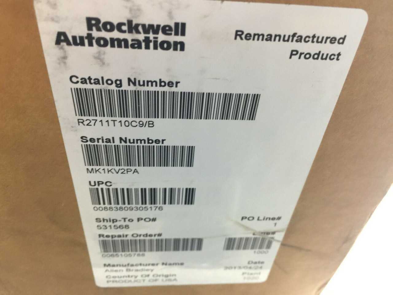 REMANUFACTURED ALLEN BRADLEY PANELVIEW 1000 COLOR TOUCH SCREEN PANEL 2711T10C9 - HMIS & DISPLAYS