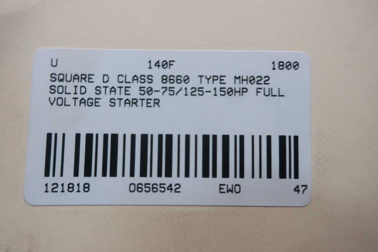 Square D 8660 MH022 Solid State Reduced Voltage Starter 150hp - ELECTRICAL COMPONENTS