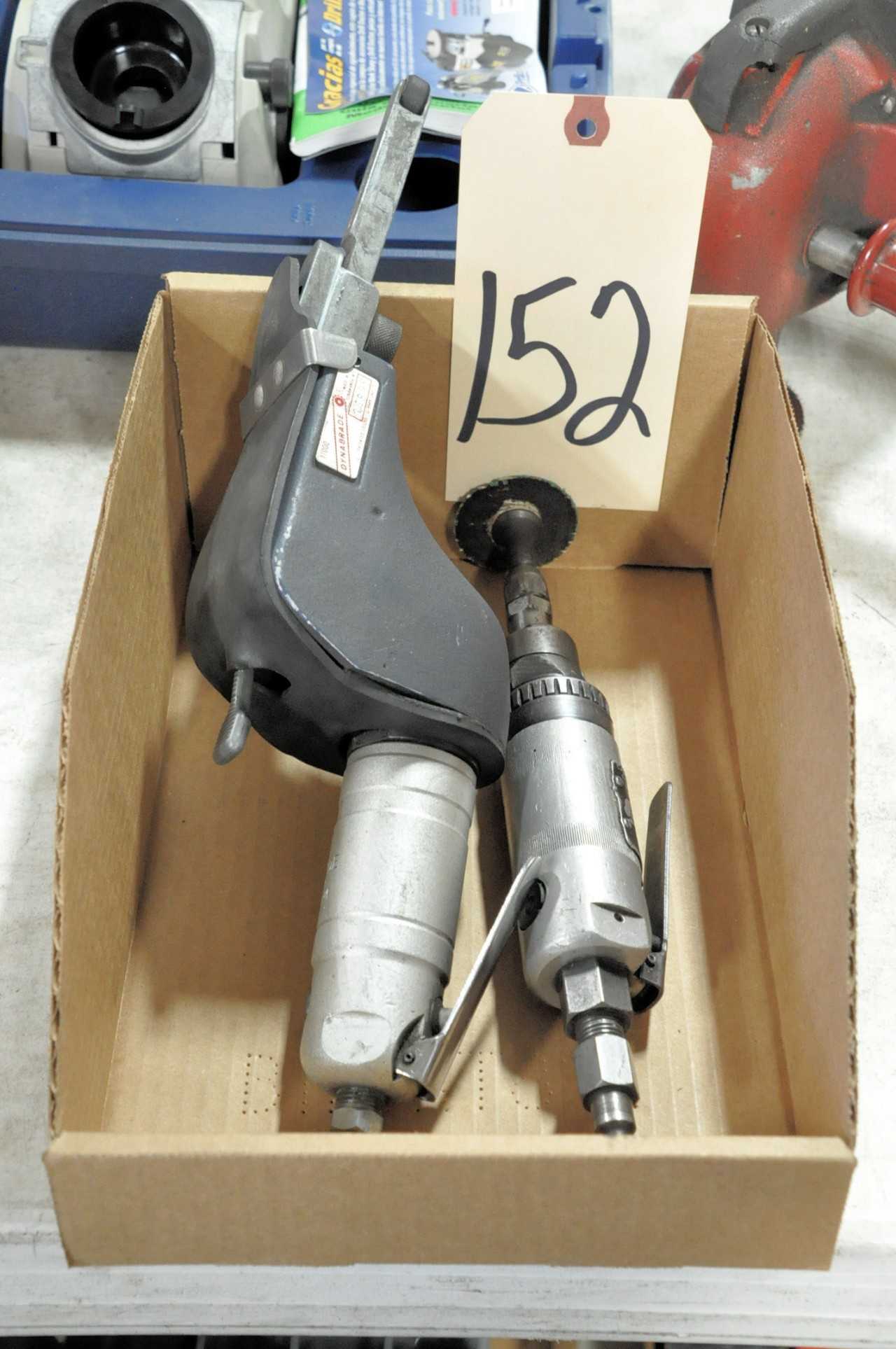 Lot 1 Dynabrade 11000 Hand Held Pneumatic Belt Sander and 1 Thor Pneumatic Straight Die Grinder in 1 Box - GRINDING MACHINES