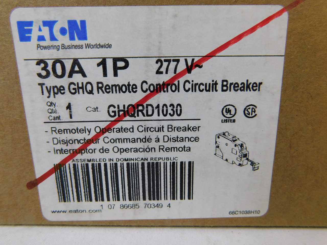 Quantity of 4 New Surplus Eaton GHQRD1030 Bolt On GHQ 1P 30A 277V - ELECTRICAL COMPONENTS