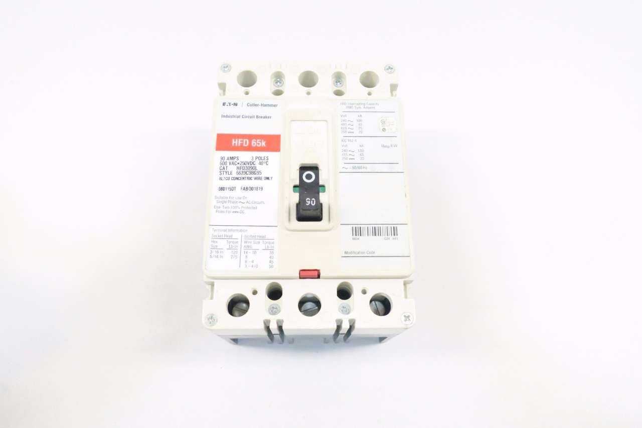 CUTLER HAMMER HFD3090L 90A CIRCUIT BREAKER - MISCELLANEOUS
