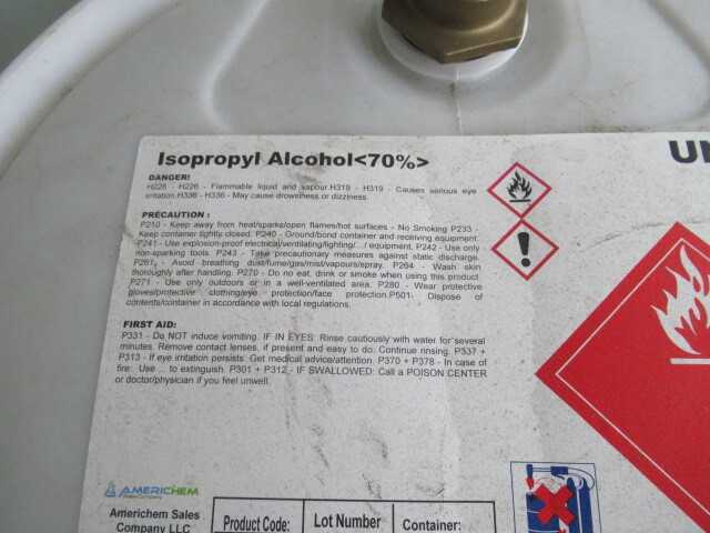 55 Gallon Drum Isopropyl Alcohol (2491118) Charleston - MISCELLANEOUS