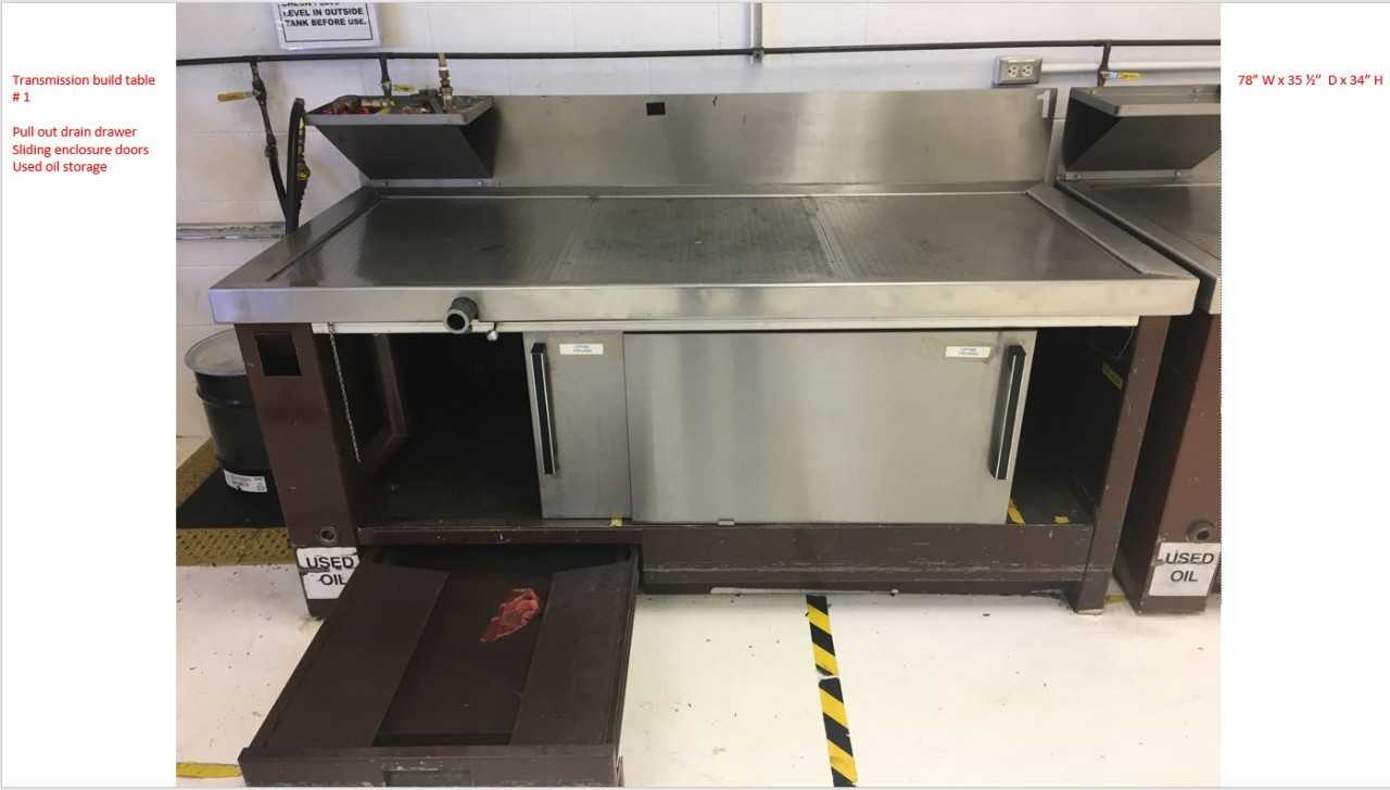 Transmission Build Table 78" W x 35 1/2" D x 34" H - PLANT & FACILITY