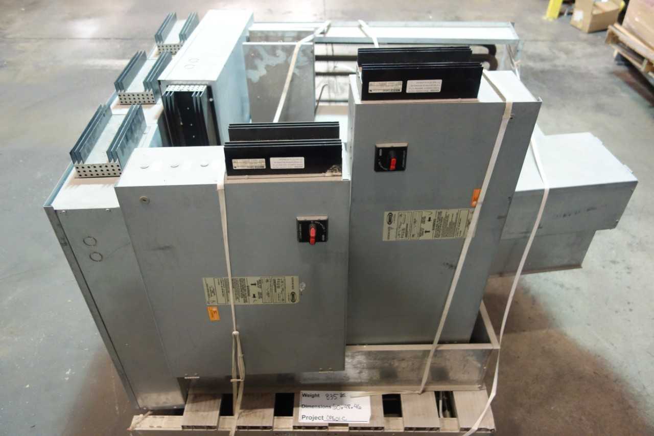 PALLET OF ASSORTED INDEECO ELECTRIC DUCT HEATERS, 14KW, 12KW, 1.75KW (STEEL PALLET NOT INCLUDED) - HVAC EQUIPMENT