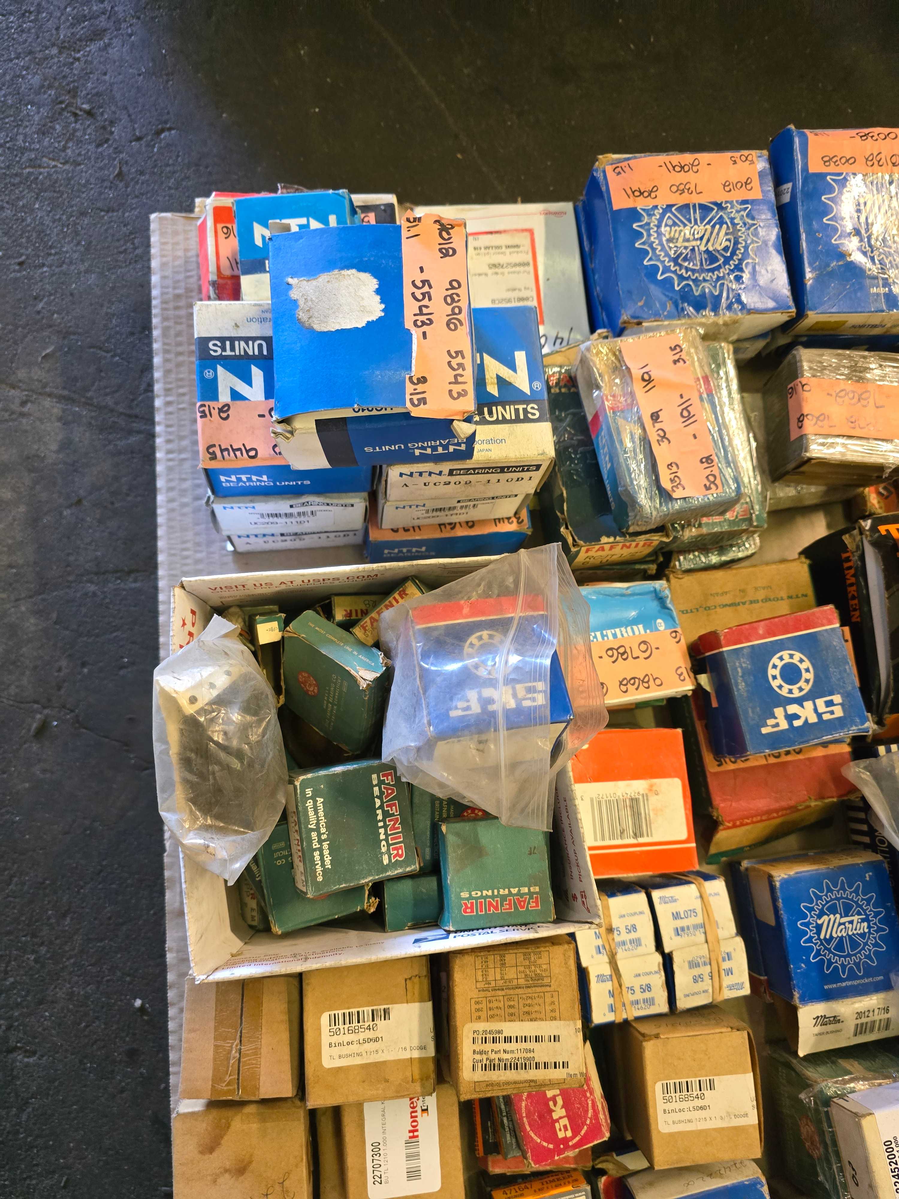 LOT OF ASSORTED BEARINGS, PULLEYS, & SHEAVES - BEARINGS