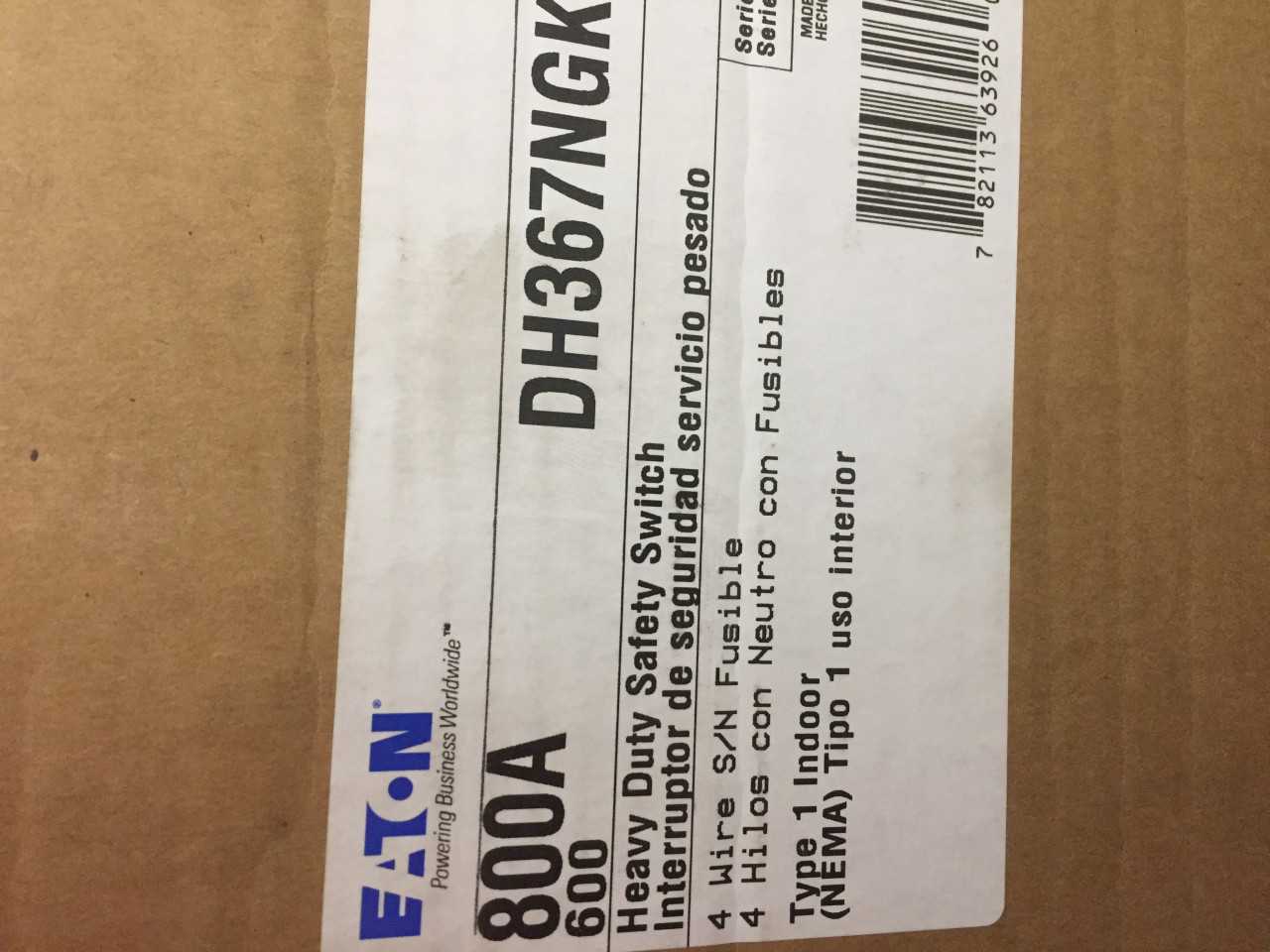 Eaton DH367NGK Heavy Duty Safety Switch - SAFETY EQUIPMENT