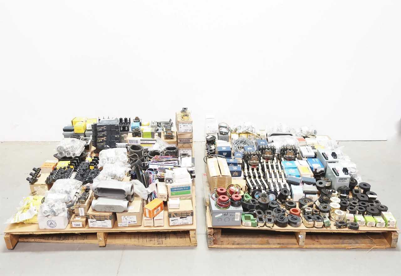 2 PALLETS OF CIRCUIT BREAKERS, CONTACTORS, RELAYS, ASSORTED ELECTRICAL - ELECTRICAL COMPONENTS