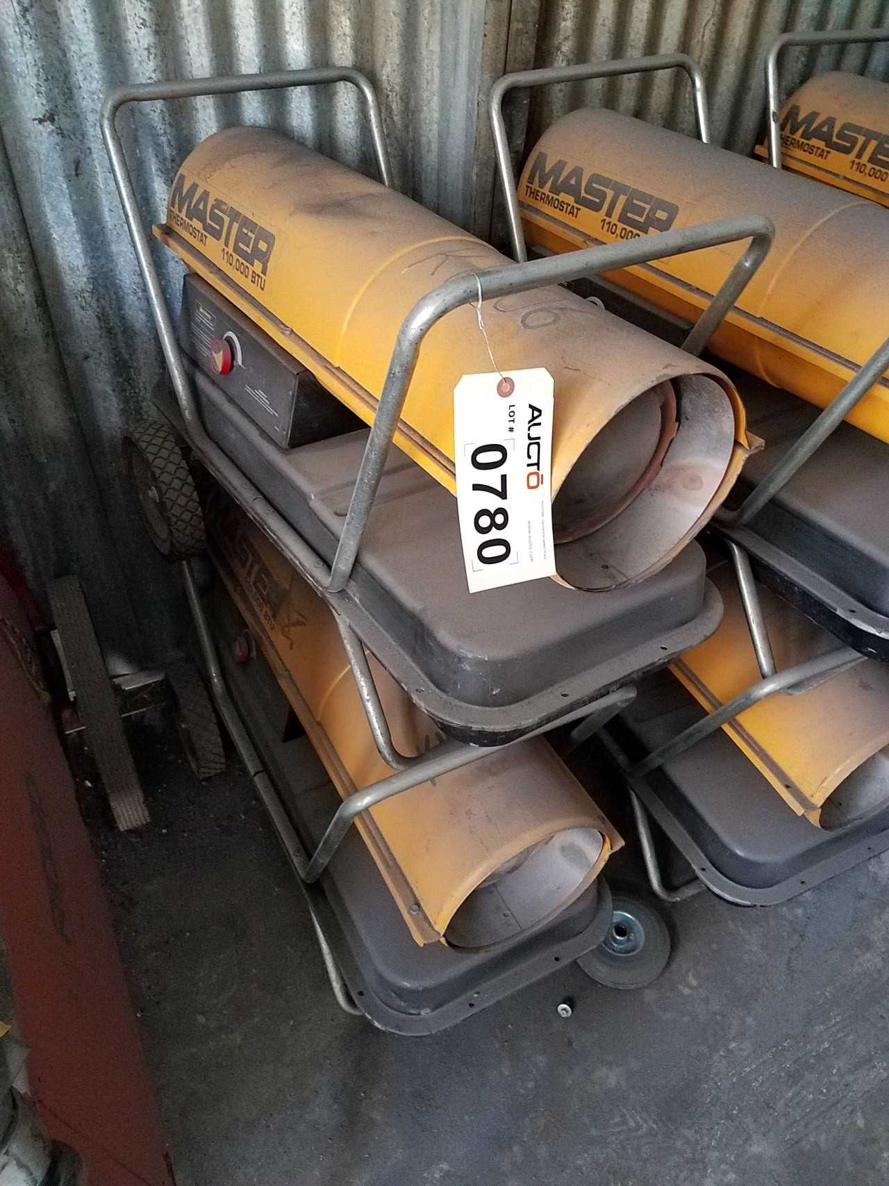 Lot of 6 construction heaters, 110000 BTU/hr, 120V-AC - HVAC EQUIPMENT