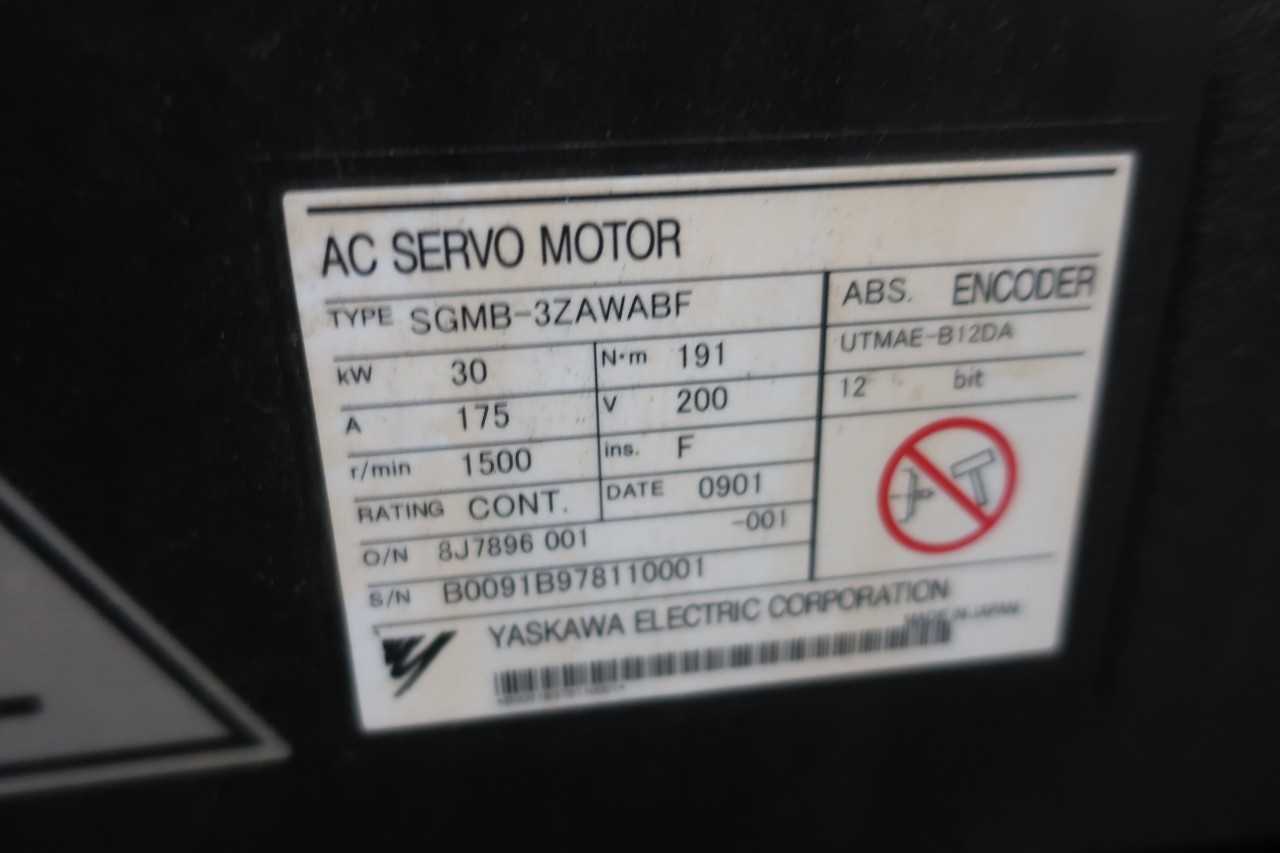 1 LOT OF SERVO MOTOR- YASKAWA SGMB-3ZAWABF 30KW 1500RPM 2-3/8IN 191NM 200V-AC SERVO MOTOR - SERVO