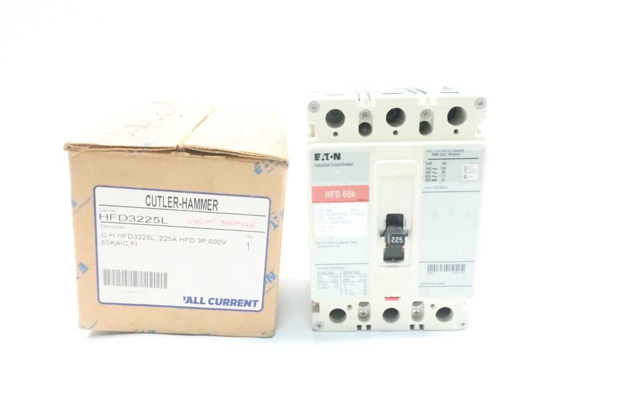 CUTLER HAMMER HFD3225L 3P 225A AMP 600V-AC MOLDED CASE CIRCUIT BREAKER - CIRCUIT BREAKERS