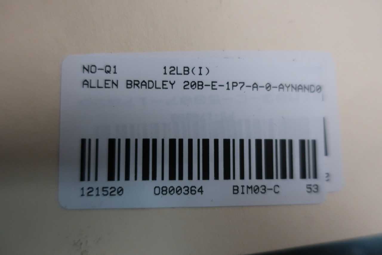 ALLEN BRADLEY 20BE1P7A0AYNAND0 POWERFLEX 700 475-632V-AC 0-400HZ 0-600V-AC 1HP AC VFD DRIVE - MOTOR DRIVES
