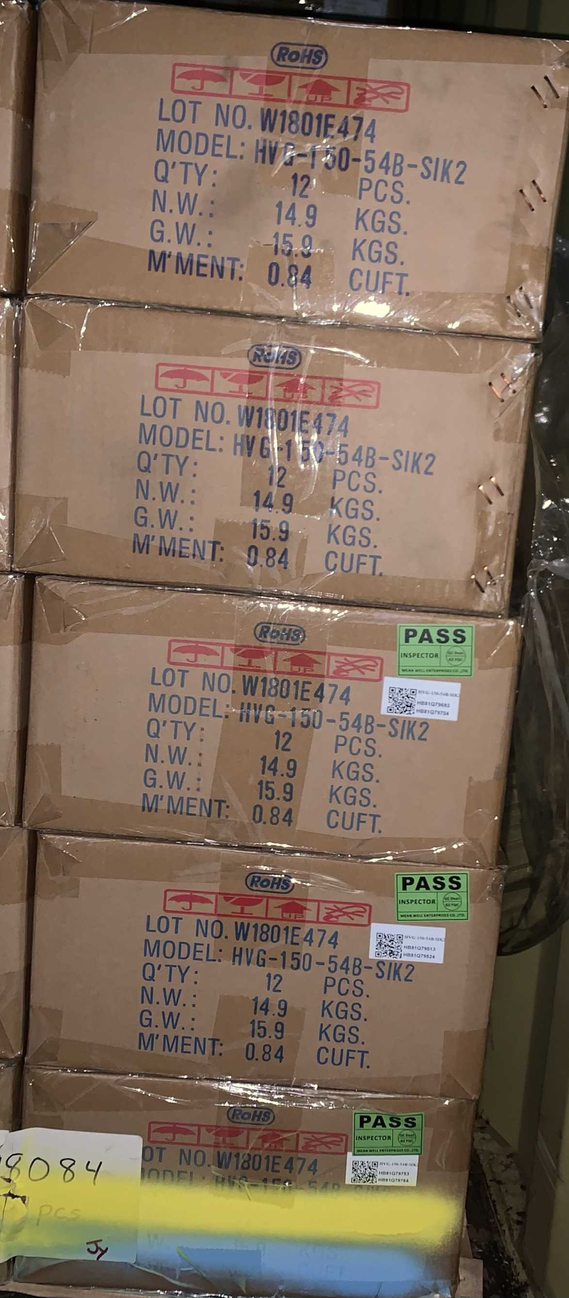 New - Lot of 48 - Mean Well HVG-150-54B-SIK2 LED Power Supply Driver - ELECTRICAL COMPONENTS